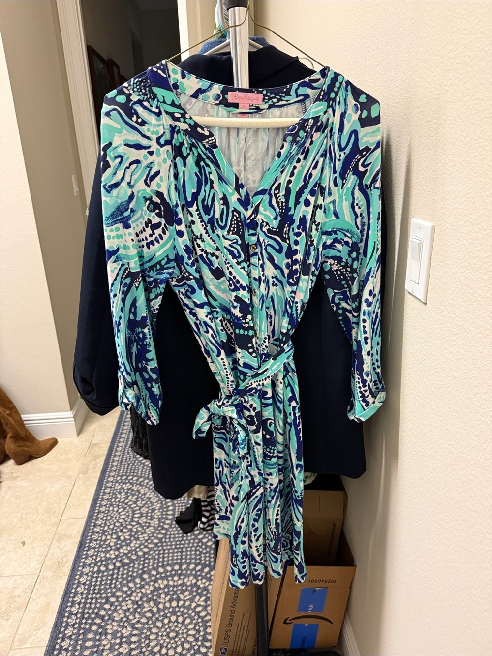 Lilly Pulitzer Teal, Aqua & Navy Dress